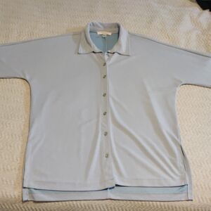 Cable & Gauge Pastel Blue Oversized Button Up Size Small